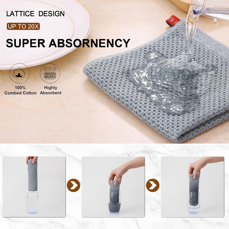 100% Cotton Kitchen Towel - Ultra Soft Waffle Cloth