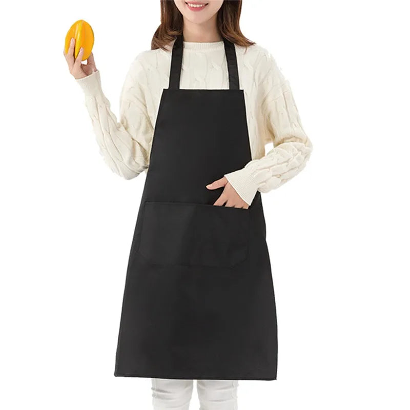 Cooking Apron: Adjustable Unisex Chef Apron with Pockets - Solid Color