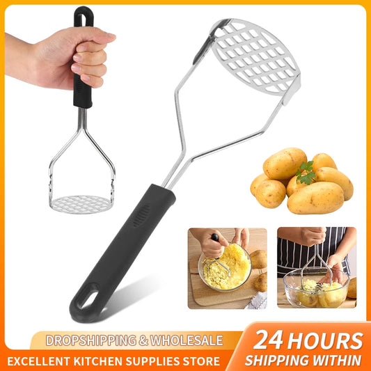 Stainless Steel Potato Masher & Ricer - Manual Kitchen Tool