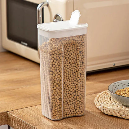 Plastic Storage: Kitchen Sealed Jar - Transparent Cereal Storage Container
