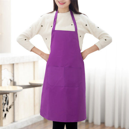 Cooking Apron: Adjustable Unisex Chef Apron with Pockets - Solid Color