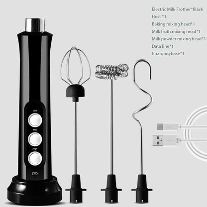 USB Rechargeable Milk Frother Mini Handheld Electric Foam Maker with 3 Speed Whisks for Latte Cappuccino Espresso Hot Chocolate Stainless Steel Egg Beater Drink Mixer Kitchen Gadgets Tools Great for Home Use and Quick Mixing