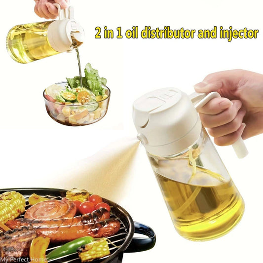 Oil Spray Bottle: 2in1 500ml: BBQ, Baking, Roasting Kitchen Tool