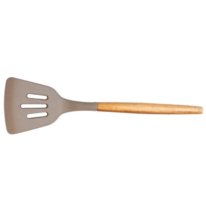 Kitchenware Silicone Set: Acacia Handle Spatula & Spoon