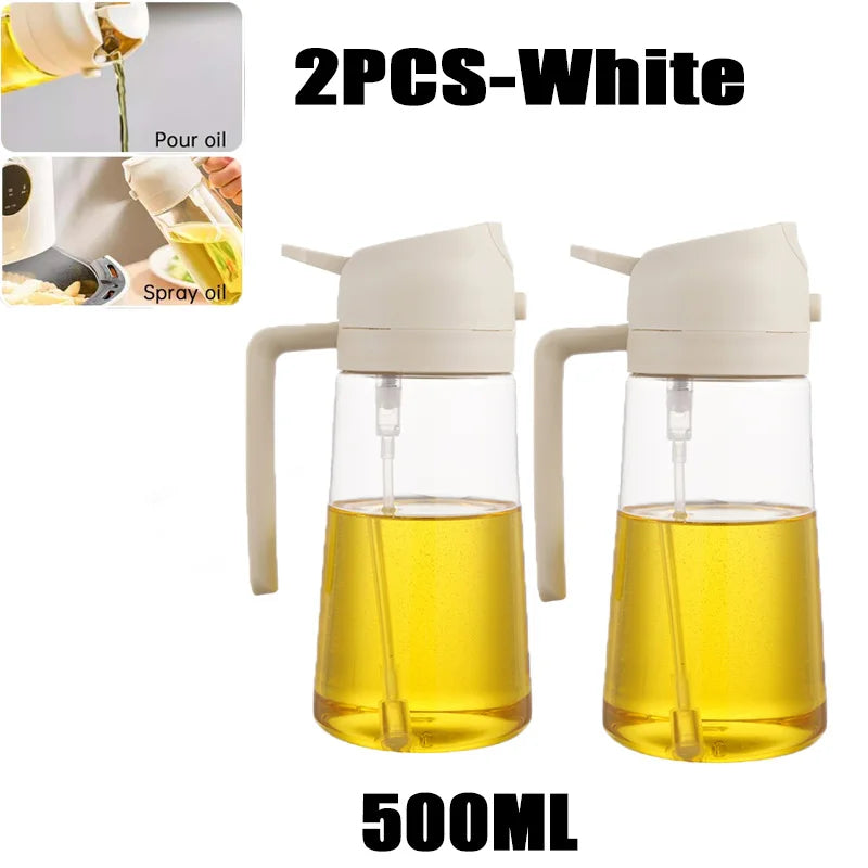 Oil Spray Bottle: 2in1 500ml: BBQ, Baking, Roasting Kitchen Tool