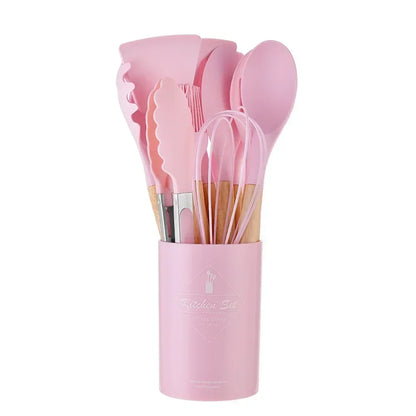 Silicone Kitchenware Utensils Set - 12PCS Non-Stick Cookware