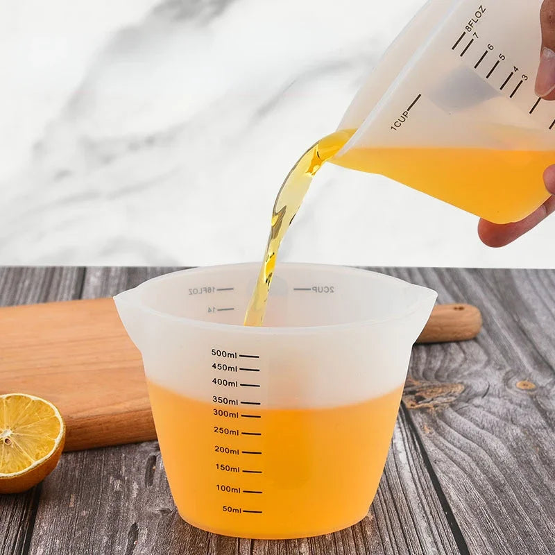 Silicone Measuring Cup - Food Grade, Non-stick, Clear Scale