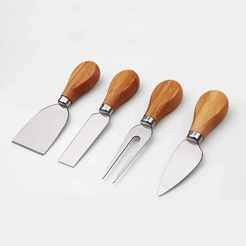 Charcuterie Board: Bamboo Cheese Board Set with Knife & Slicer