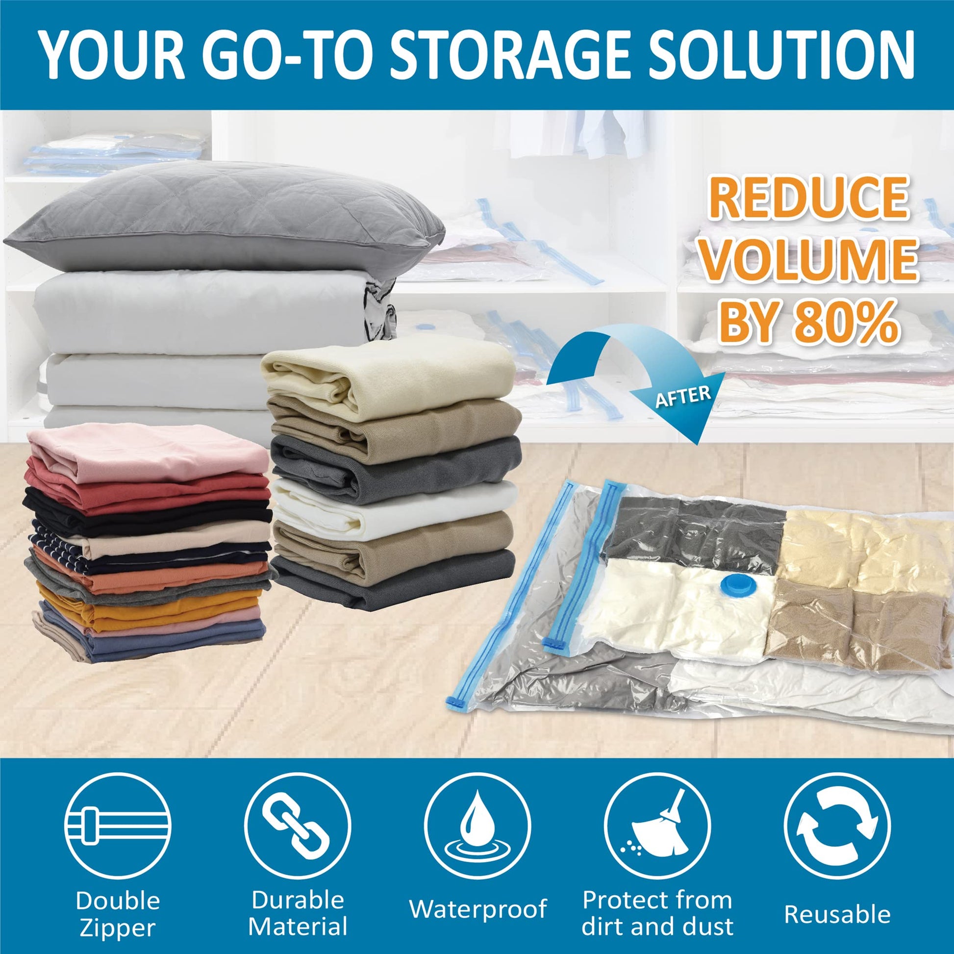 Vacuum Zip Bags 20 Pack - Space Saver for Comforters