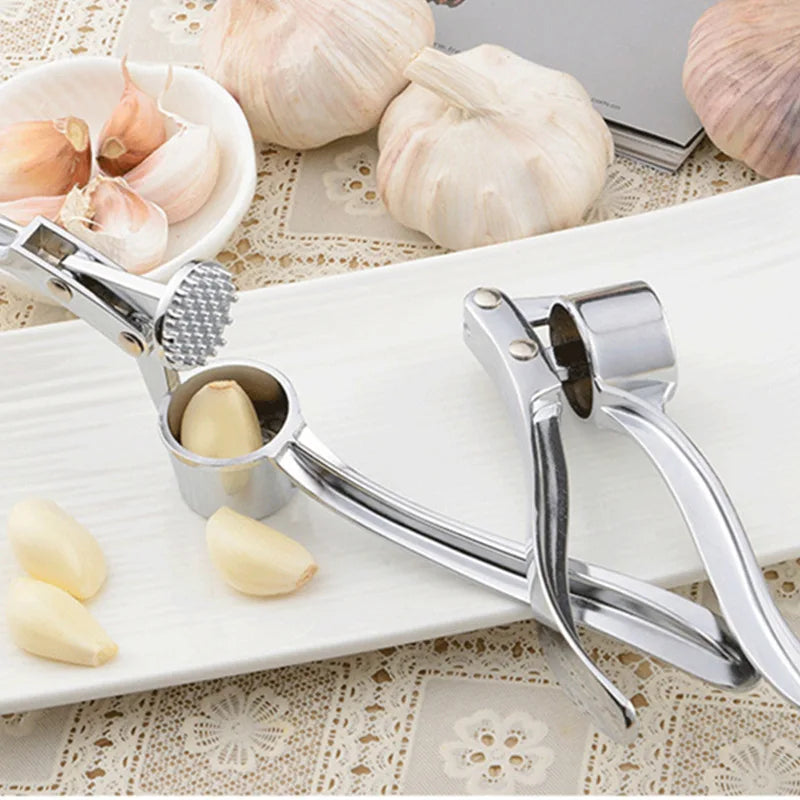 Garlic Press: Stainless Steel Garlic Press - Handheld Crusher & Mincer