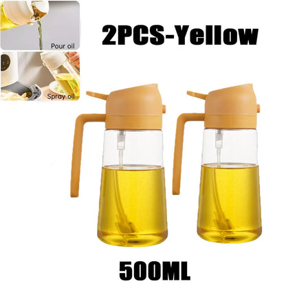 Oil Spray Bottle: 2in1 500ml: BBQ, Baking, Roasting Kitchen Tool
