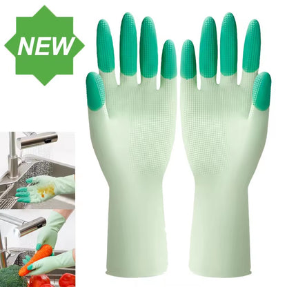 Silicone Dishwashing Gloves - Anti-Slip, Reusable & Durable