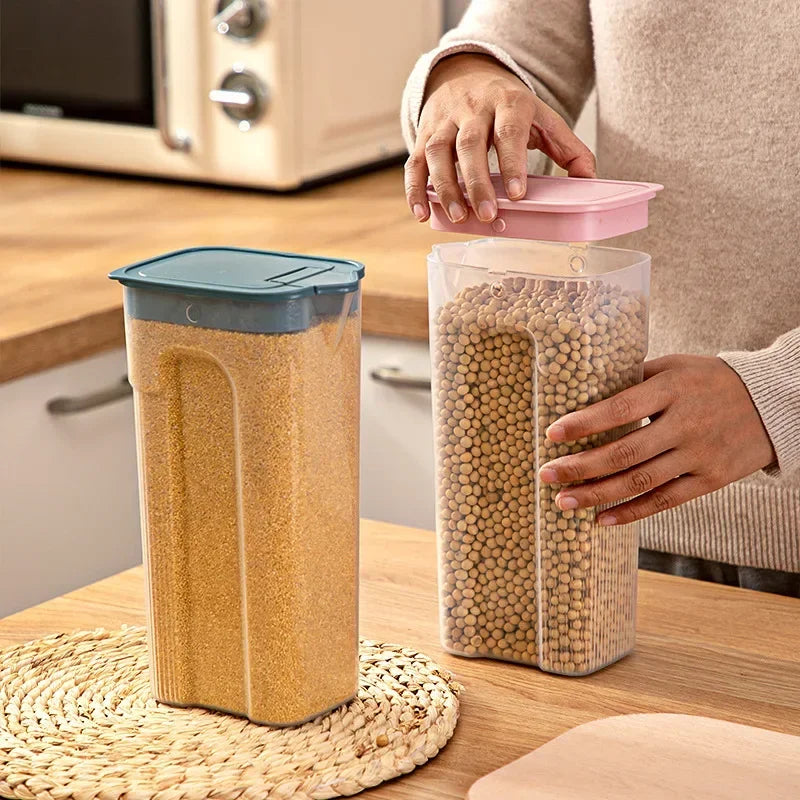 Plastic Storage: Kitchen Sealed Jar - Transparent Cereal Storage Container