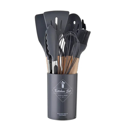 Silicone Kitchenware Utensils Set - 12PCS Non-Stick Cookware