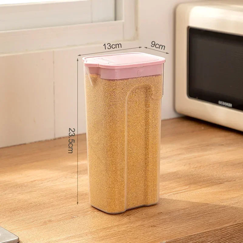 Plastic Storage: Kitchen Sealed Jar - Transparent Cereal Storage Container