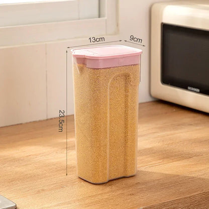 Plastic Storage: Kitchen Sealed Jar - Transparent Cereal Storage Container