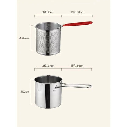 Deep Frying Pot Kitchen Fryer With Strainer Stainless Steel Tempura Fryer Pan Fry Pot Chicken Fried Chicken Cooking Tools