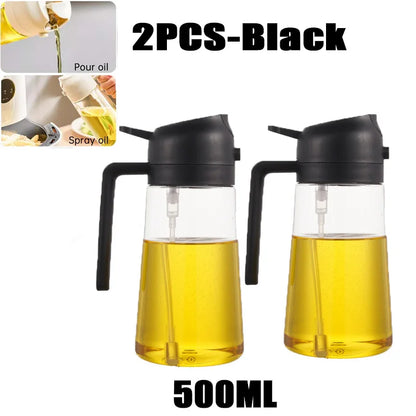 Oil Spray Bottle: 2in1 500ml: BBQ, Baking, Roasting Kitchen Tool