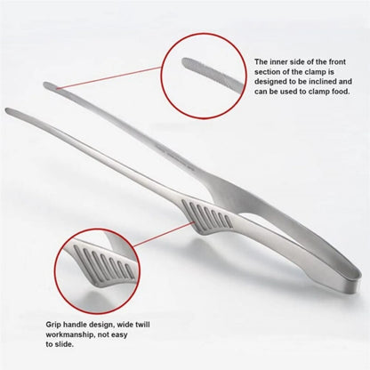 Stainless Steel Kitchen Tongs - Non-Slip, Long Handle