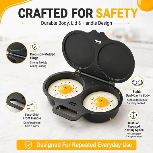 Microwave Double Egg Poacher Food Grade Plastics Reusable Kitchen Cooking Omelet Mold Heat-resistant Portable Kitchen Gadget