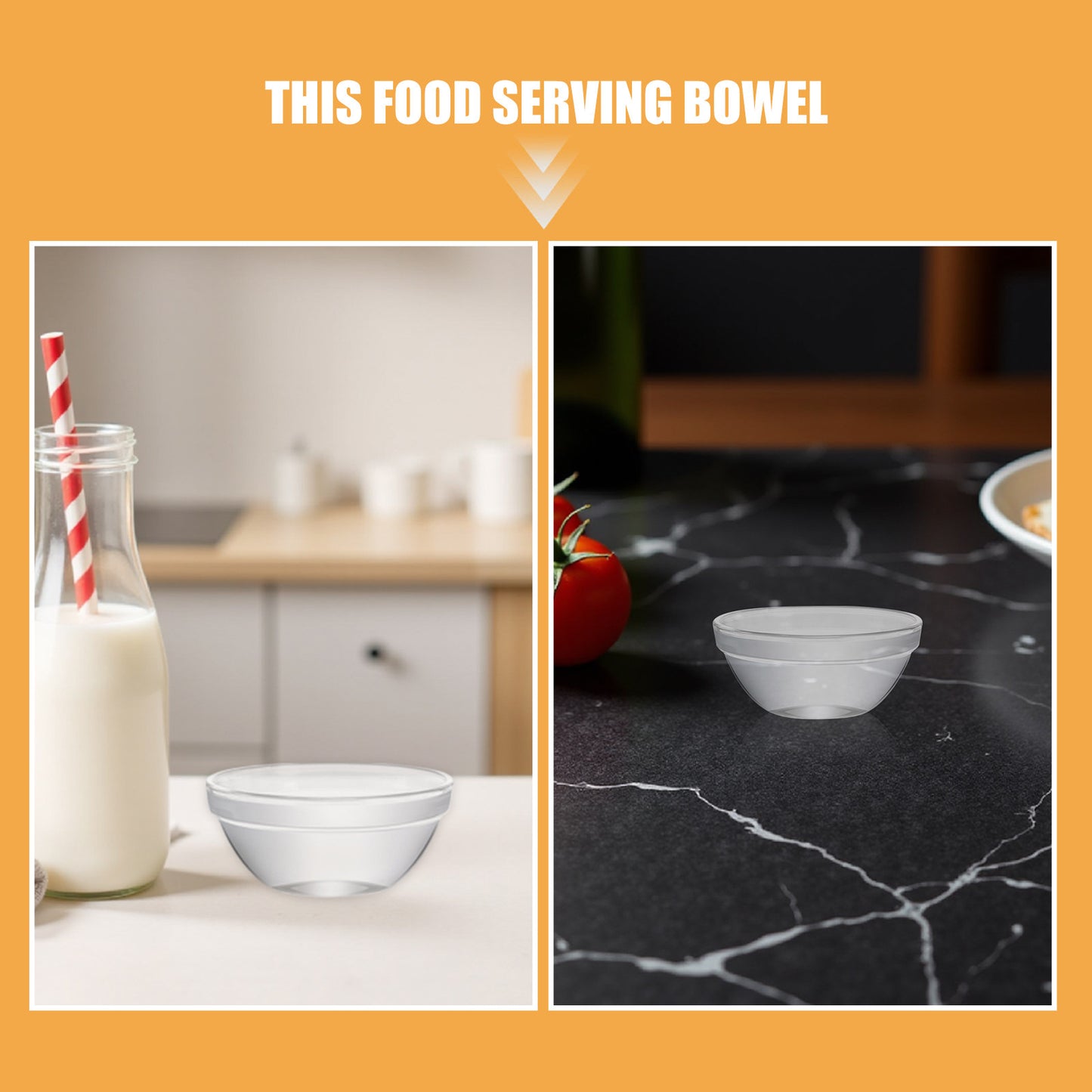 Clear Glass Bowls Set - Microwave & Fridge Safe
