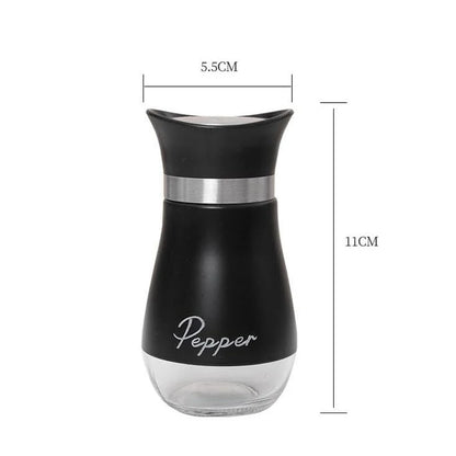 Glass Spice Bottle Adjustable Refillable Salt and Pepper Shakers with Shelf Spice Dispenser Pour Holes Kitchen Gadget