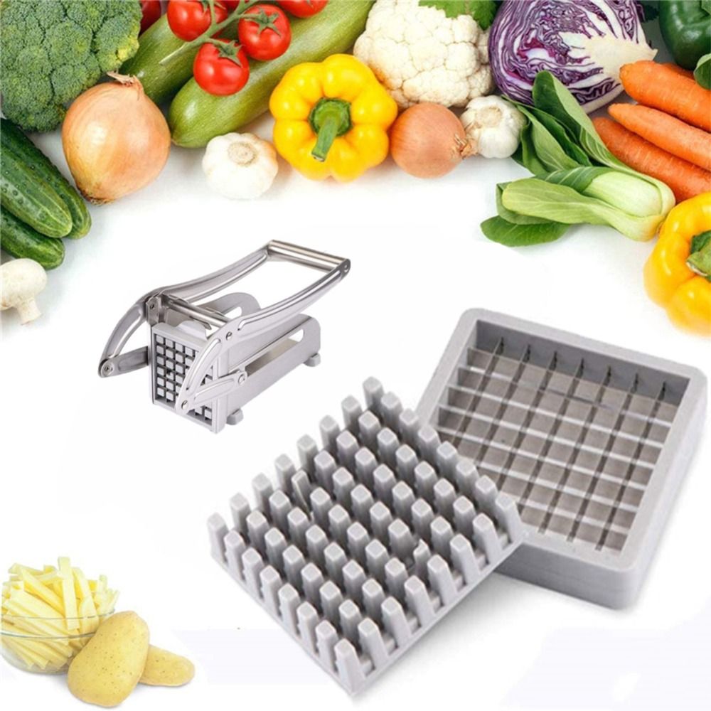 Potato Cutter: Stainless Steel 36/64 Hole French Fry Slicer