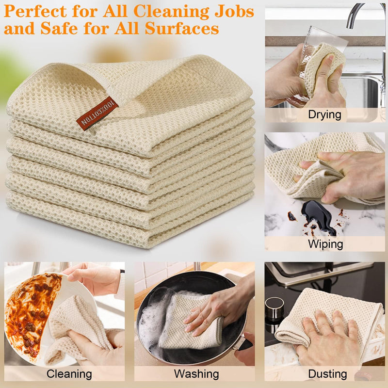 100% Cotton Kitchen Towel - Ultra Soft Waffle Cloth