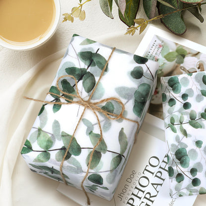 Eucalyptus Tissue Paper 30/10pcs - Green Leaf Gift Wrap