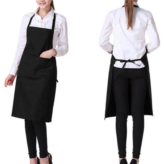 Cooking Apron: Adjustable Unisex Chef Apron with Pockets - Solid Color