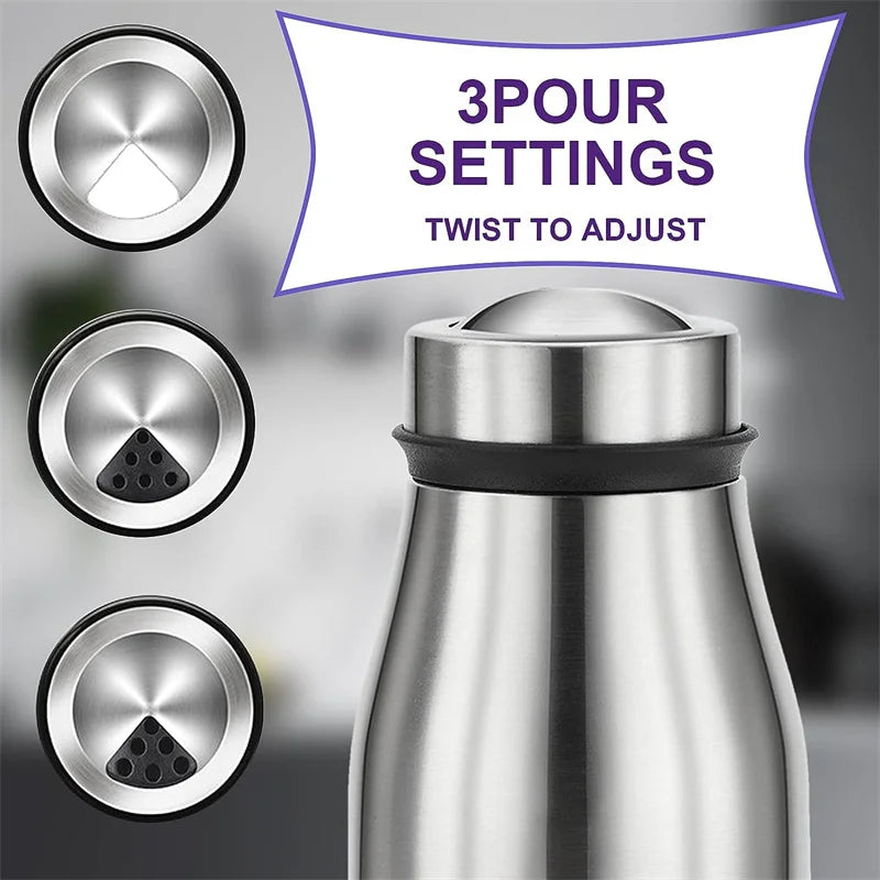 Stainless Steel Glass Bottom Salt and Pepper Seasoning Shaker Spice Dispenser Pepper Shaker BBQ Kitchen Gadgets Salt Containeri