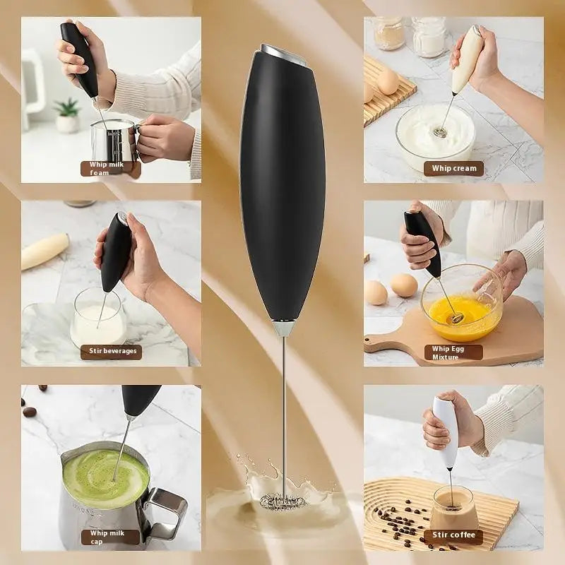 Electric Whisk Milk Frother: Wireless Handheld Coffee Whisk