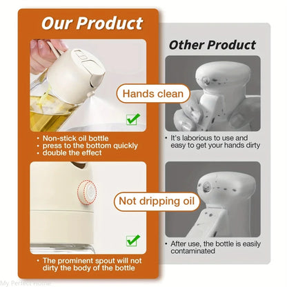 Oil Spray Bottle: 2in1 500ml: BBQ, Baking, Roasting Kitchen Tool