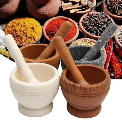 Manual Garlic Crusher Mortar And Pestle Multifunctional Spice Grinder Herb Medicine Grinding Bowl Kitchen Tool Set