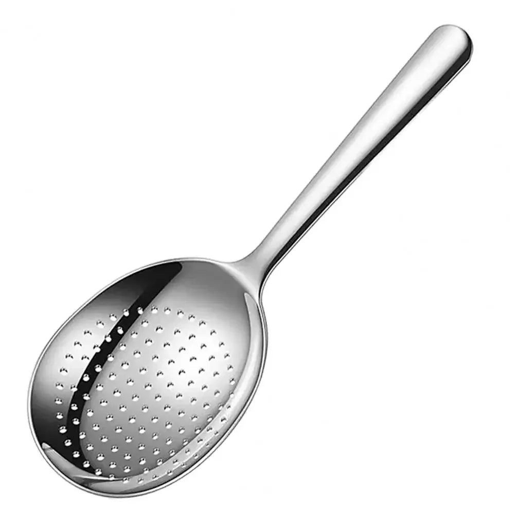 Serving Spoon: Stainless Steel Ladle - Heat Insulated Handle, Drain Hole