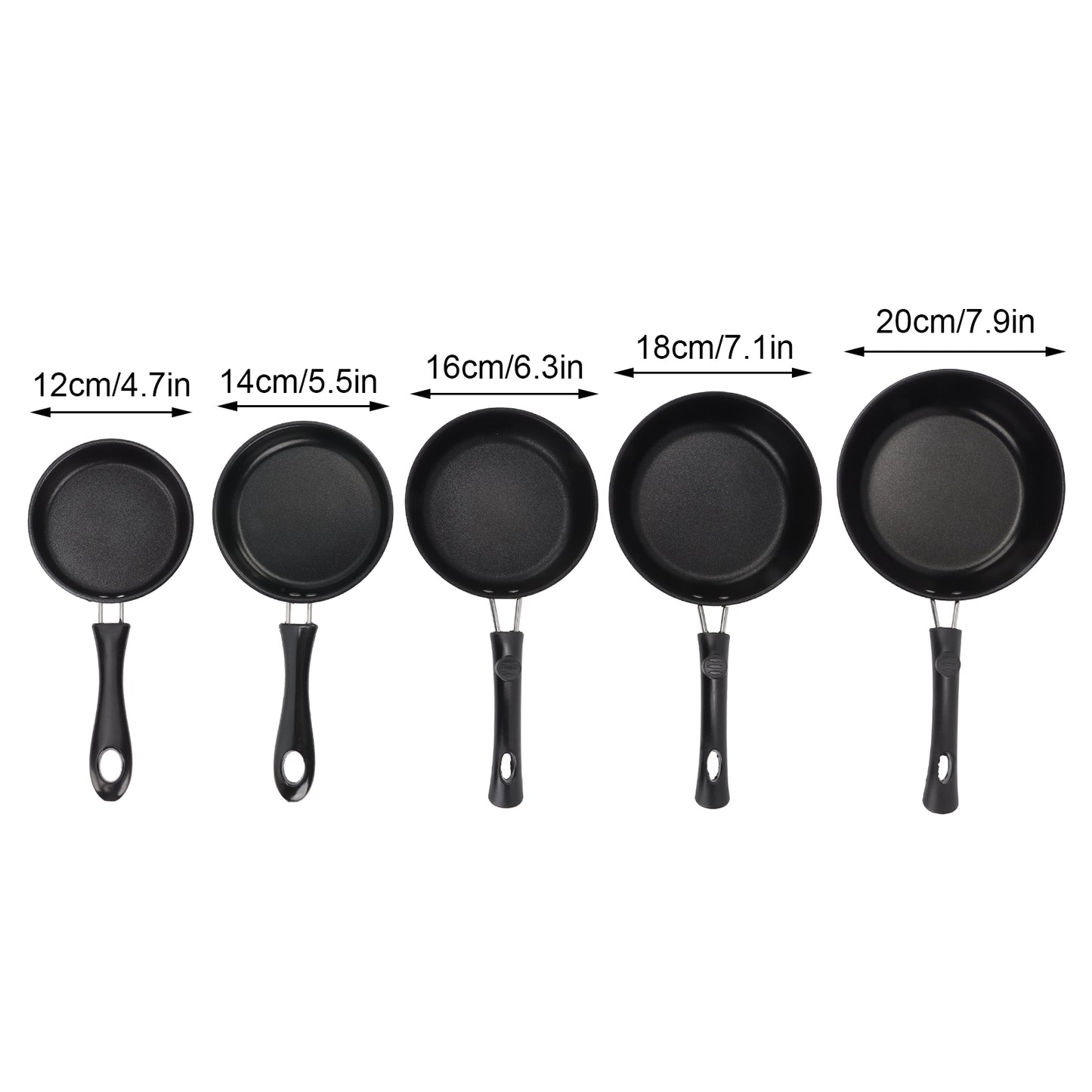 Frying Pan - 12-20cm Mini Non-Stick Stainless Steel Cookware