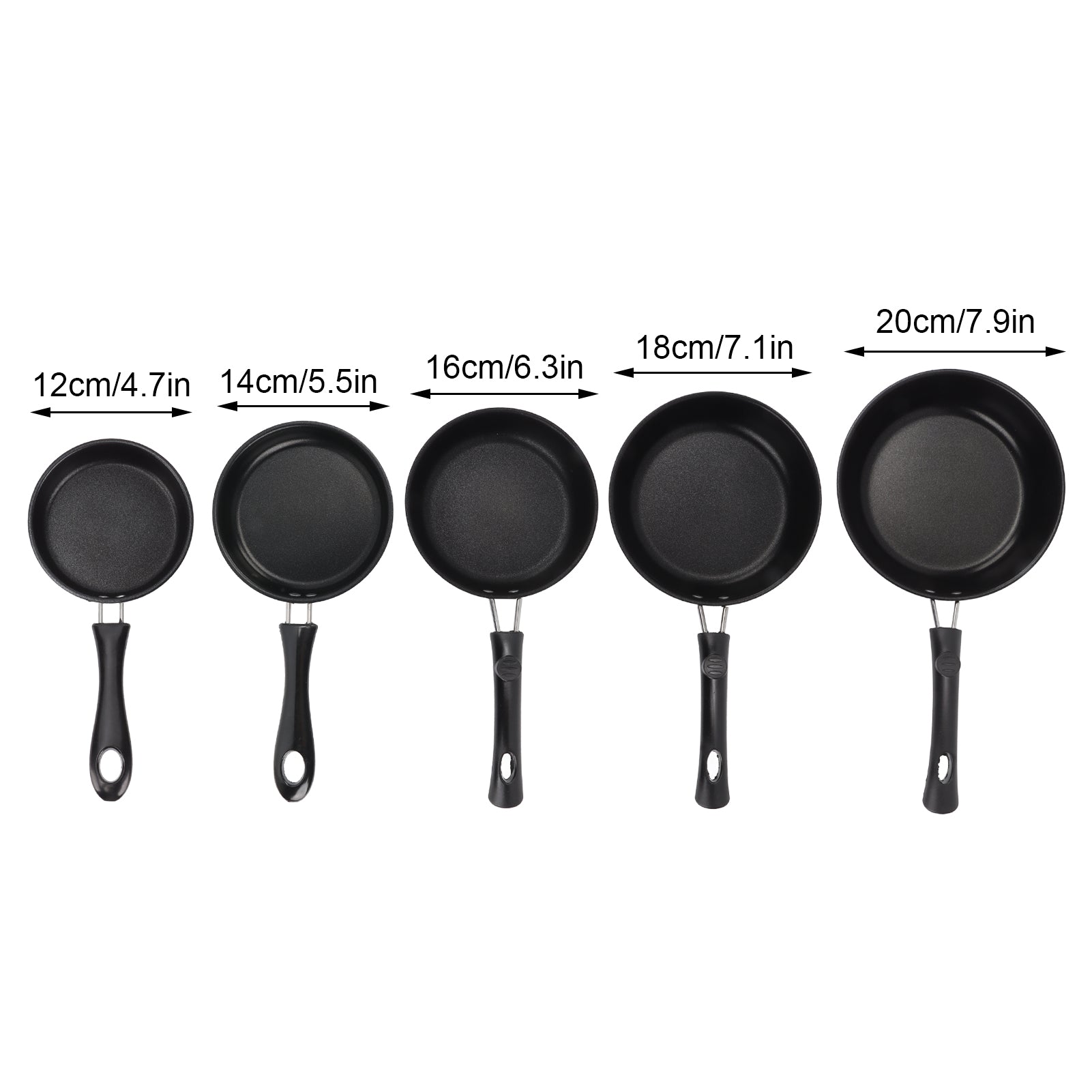 Frying Pan - 12-20cm Mini Non-Stick Stainless Steel Cookware
