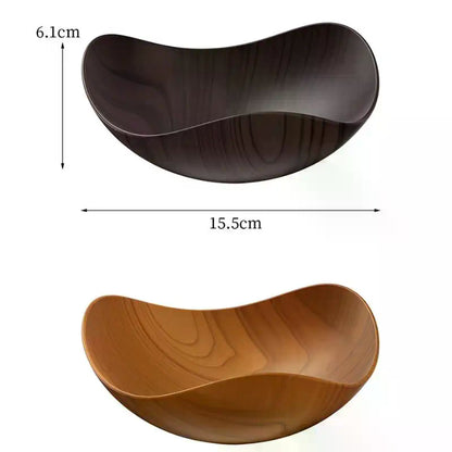 4/8PCS Wood Grain Plastic Salad Bowl - Multifunctional Salad Fruit Candy Container For Party Gathering Table Supplies