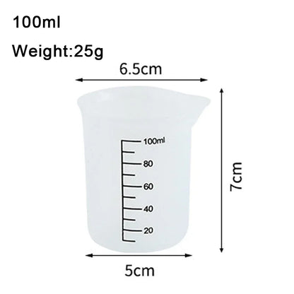 Silicone Measuring Cup - Food Grade, Non-stick, Clear Scale