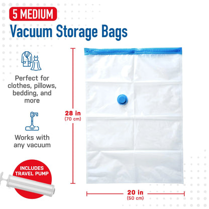 Vacuum Zip Bags 20 Pack - Space Saver for Comforters