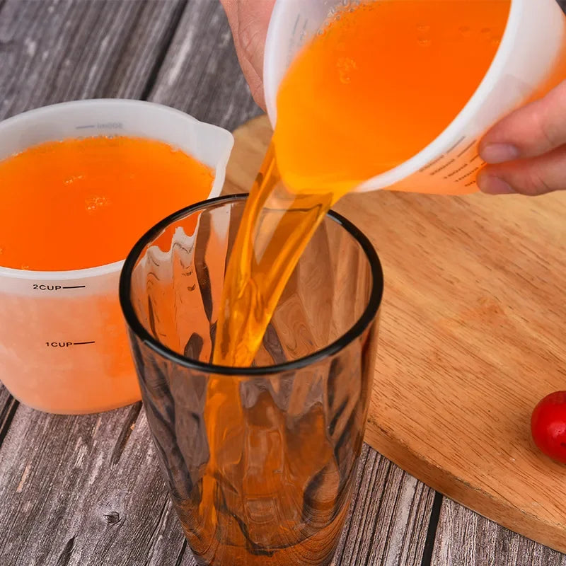 Silicone Measuring Cup - Food Grade, Non-stick, Clear Scale