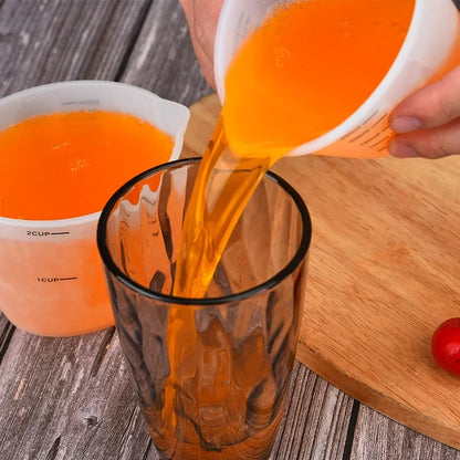 Silicone Measuring Cup - Food Grade, Non-stick, Clear Scale