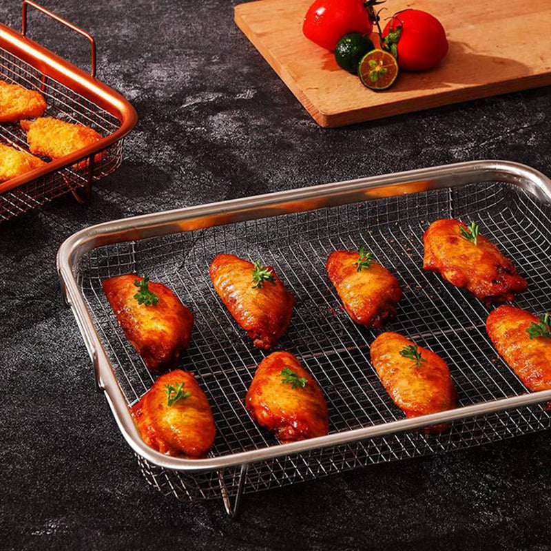 Air Fryer Basket Stainless Steel Non-Stick Oven Tray
