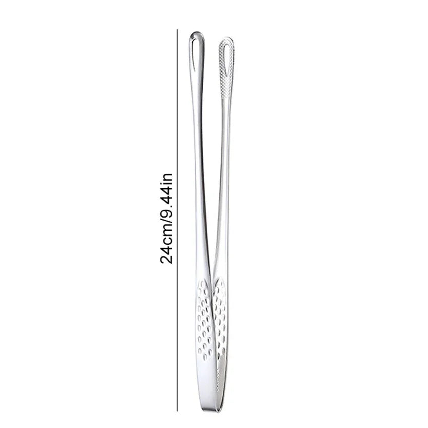 Stainless Steel Kitchen Tongs - Non-Slip, Long Handle