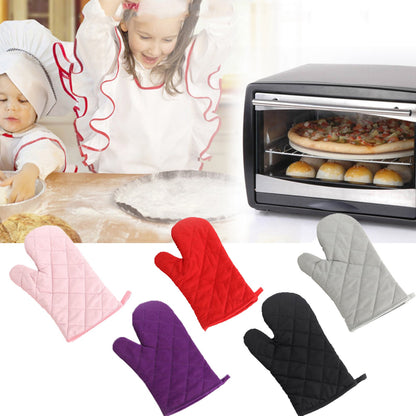Heat Resistant Oven Mitts - Cotton Linen BBQ Glove