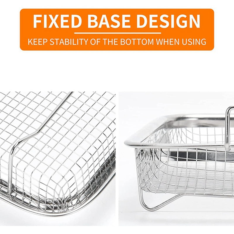 Air Fryer Basket Stainless Steel Non-Stick Oven Tray