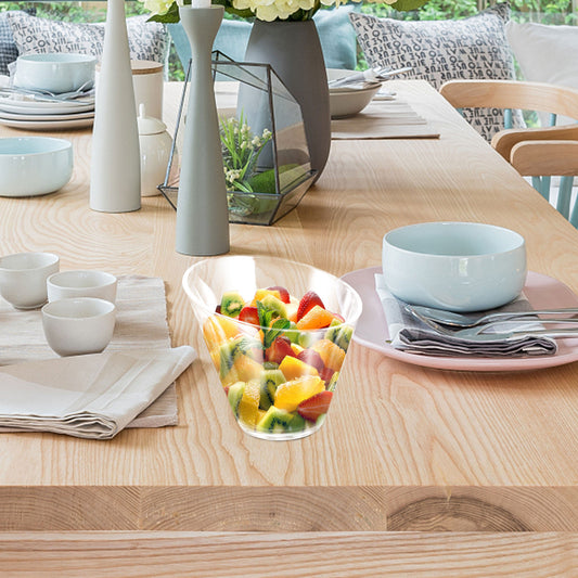 Acrylic Slant Serving Bowl: 19Cm Clear Salad Dessert Serving