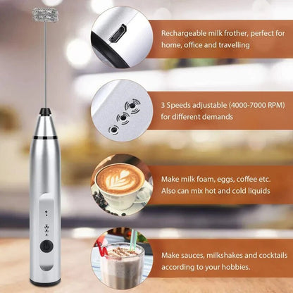 Milk Frother USB Handheld Coffee Mixer