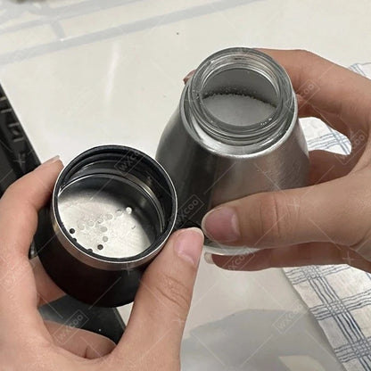 Glass Spice Bottle Adjustable Refillable Salt and Pepper Shakers with Shelf Spice Dispenser Pour Holes Kitchen Gadget