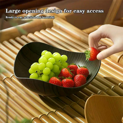 4/8PCS Wood Grain Plastic Salad Bowl - Multifunctional Salad Fruit Candy Container For Party Gathering Table Supplies